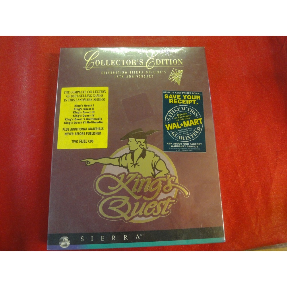 King's Quest: Collector's Edition  Sierra Factory Sealed Big Box PC vintage Rare